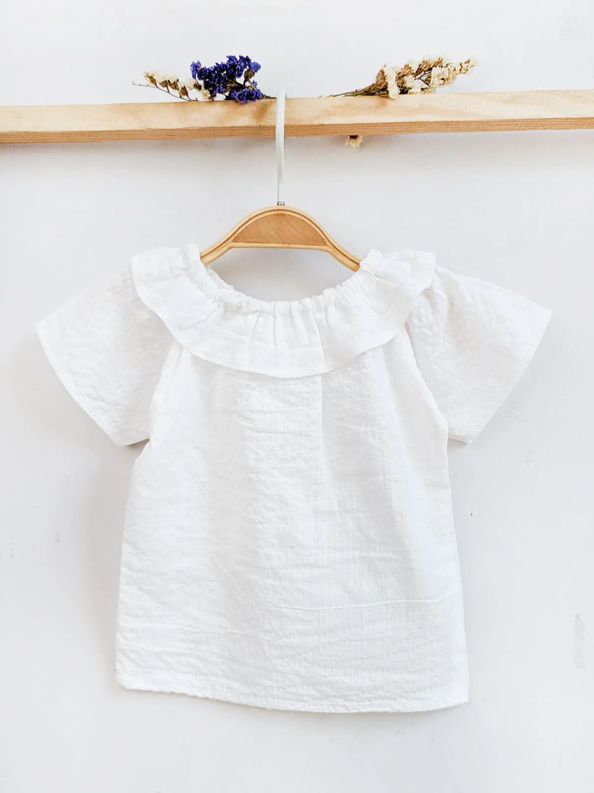 Zig Zag Cotton Printed Baby Girl Skirt With White Frilled Top