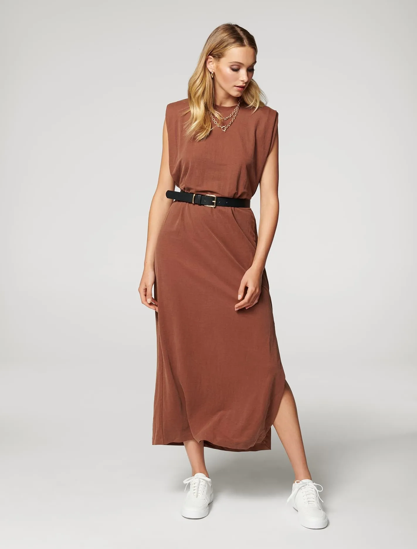 Zoe Extended Shoulder Column Dress