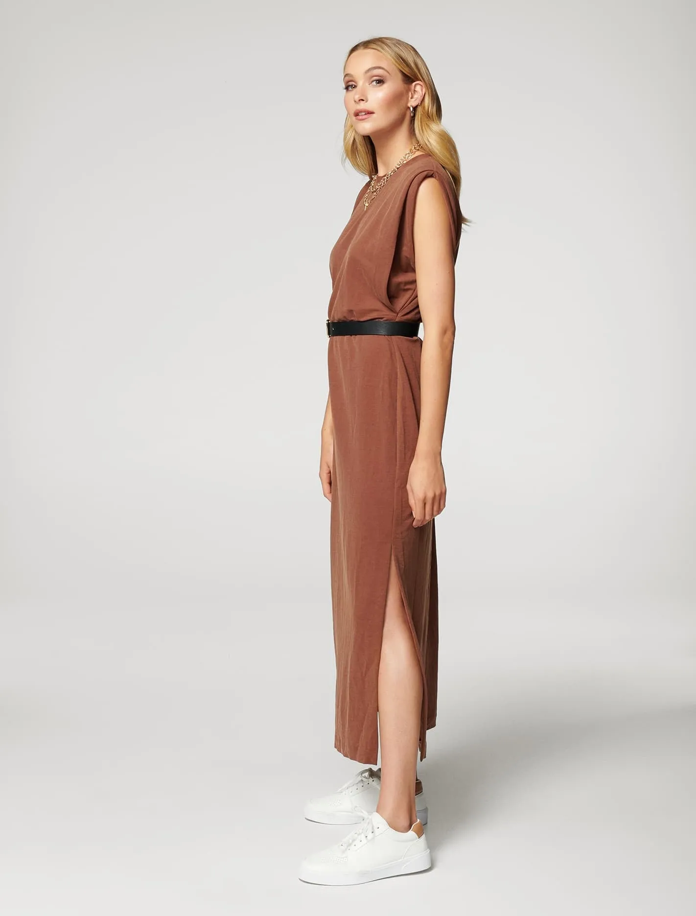 Zoe Extended Shoulder Column Dress